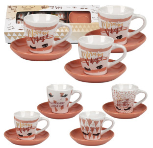 1533-15 Набір кавовий 12пр Реснички (чашка-80мл, блюдце-11,2см) - фото