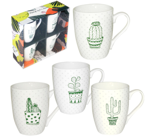 1591-07 Набір 4 чашки Cactus в подар. упаковці 350мл - фото