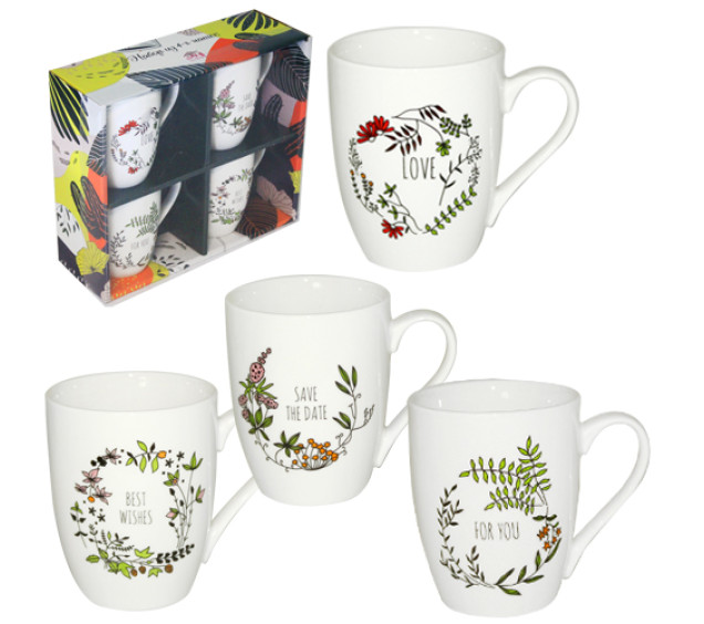 1591-08 Набір 4 чашки Wishes в подар. упаковці 350мл - фото