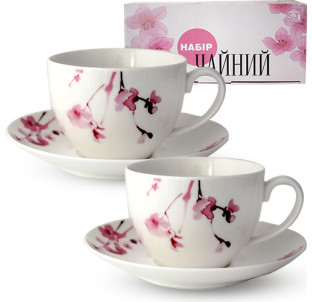 1753-10 Сервіз чайний 12пр. Ідилія (чашка 280мл, блюдце 15см) - фото