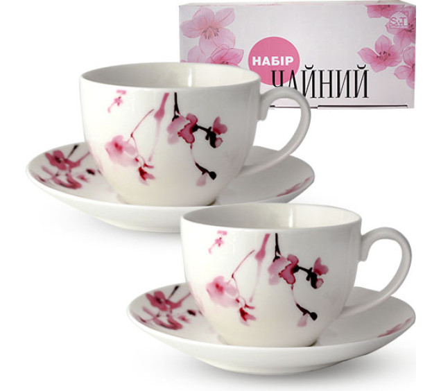 1753-10 Сервіз чайний 12пр. Ідилія (чашка 280мл, блюдце 15см) - фото