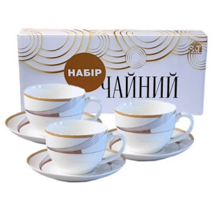 1753-13 Сервіз чайний 12пр. Фабіан (чашка -240мл.,блюдце-15 см) - фото