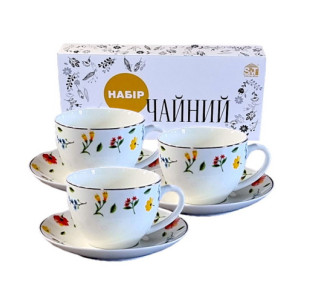 1753-14 Сервіз чайний 12пр. Арт (чашка -240мл.,блюдце-15 см) - фото