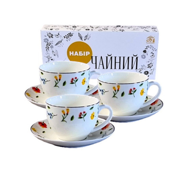 1753-14 Сервіз чайний 12пр. Арт (чашка -240мл.,блюдце-15 см) - фото