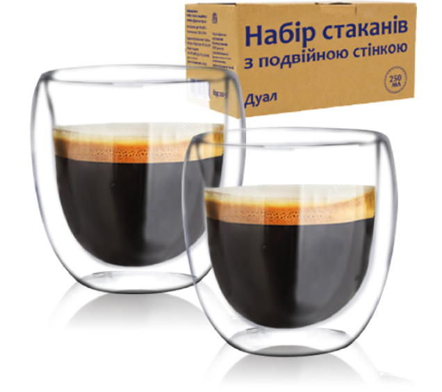201-31 Набір стаканів з подвійною стінкою 250мл Дуал - фото