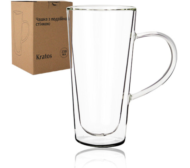 201-5 Чашка з подвійною стінкою конус 350мл Kratos - фото
