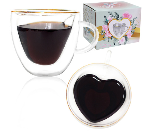 201-9 Чашка з подвійною стінкою 280мл Внутрішнє серце - фото