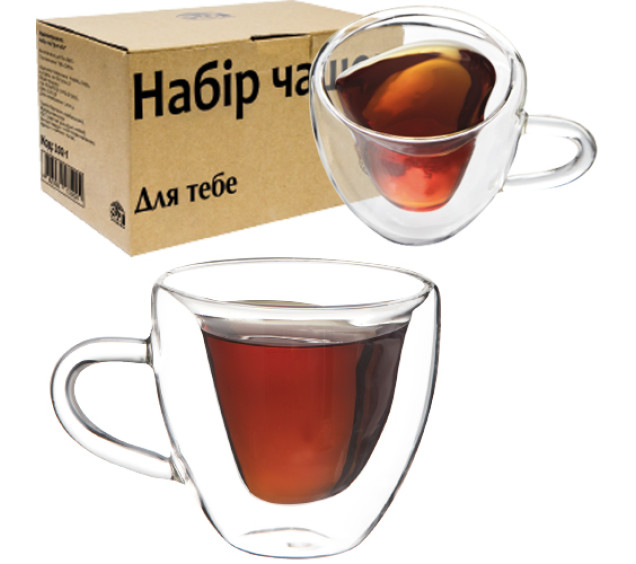 202-1 Набір чашок 2шт "Для тебе" 180мл - фото