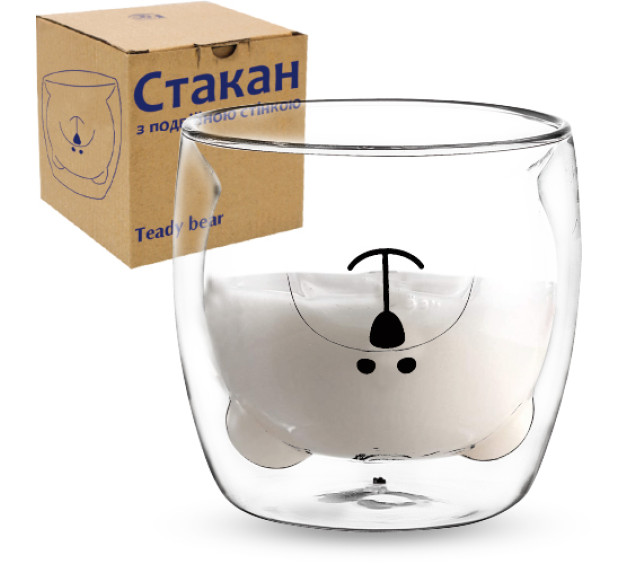 202-40 Склянка з подвійною стінкою Teady bear 300мл - фото
