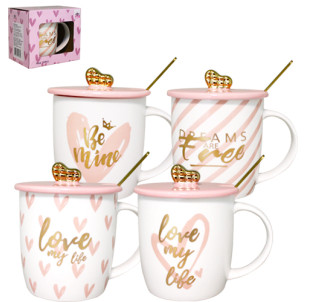 20613 Чашка з кришкою та ложкою 360мл Mon Amour - фото