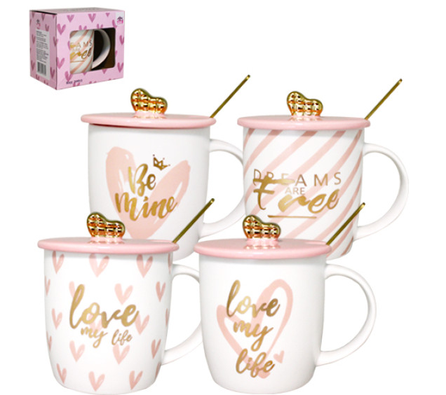 20613 Чашка з кришкою та ложкою 360мл Mon Amour - фото