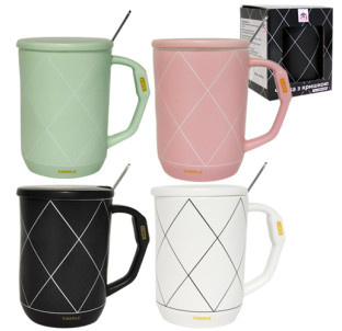 20615 Чашка з кришкою та ложкою 420мл Карат - фото