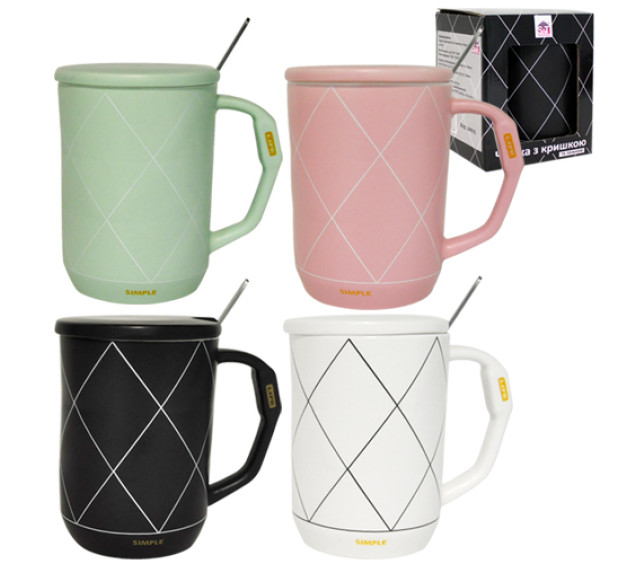 20615 Чашка з кришкою та ложкою 420мл Карат - фото