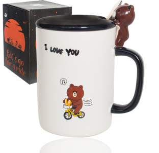 20620 Чашка з кришкою та ложкою 360мл Happy Bear - фото