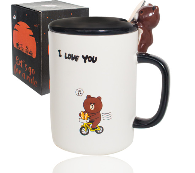 20620 Чашка з кришкою та ложкою 360мл Happy Bear - фото