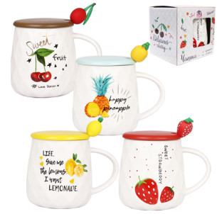 20624 Чашка з кришкою та ложкою 400мл "Фрутті" - фото
