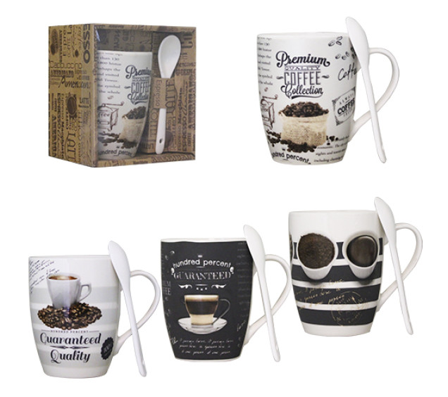 2063-07 Чашка з ложкою Смак кави 360мл - фото