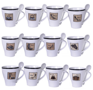 2063-1 Чашка з ложкою 320мл Fashion - фото