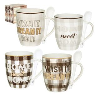 2063-11 Чашка з ложкою Милий дім 400мл - фото