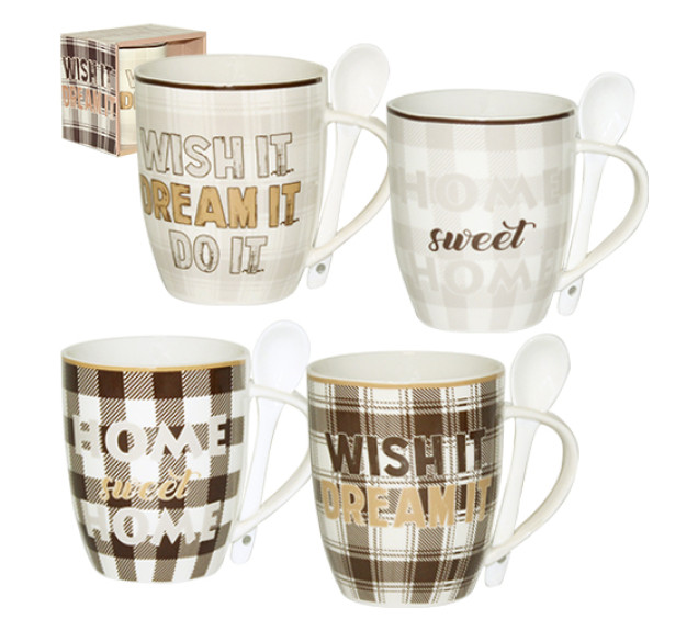 2063-11 Чашка з ложкою Милий дім 400мл - фото