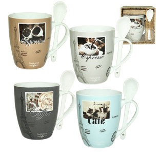 2063-13 Чашка з ложкою Кава 360мл - фото