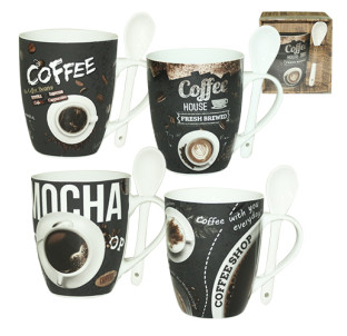 2063-14 Чашка з ложкою Мокко 360мл - фото