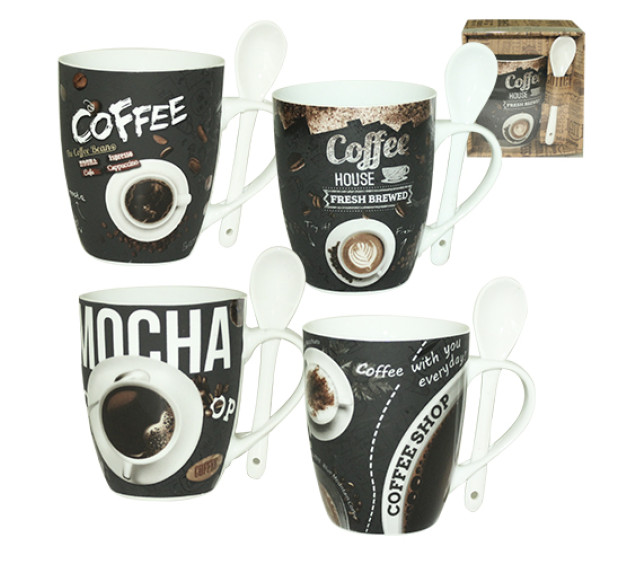 2063-14 Чашка з ложкою Мокко 360мл - фото