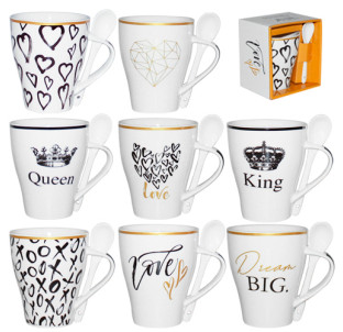 2063-18 Чашка з ложкою Символ кохання 340мл - фото