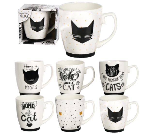 2079-04 Чашка 420мл. Чорна кішка - фото