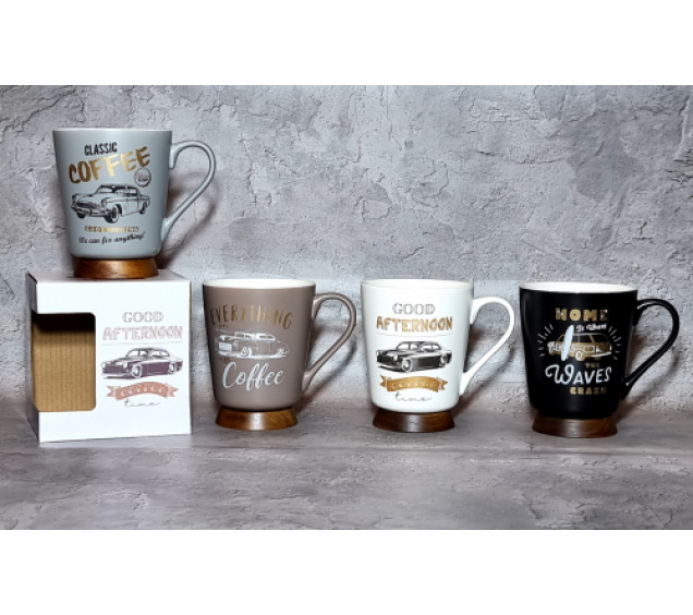 2079-09 Чашка на дерев'янній ніжці Авто 440 мл - фото