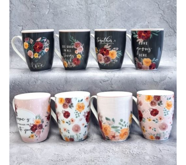 2091-07 Чашка  "Квітковий мікс" 360мл - фото