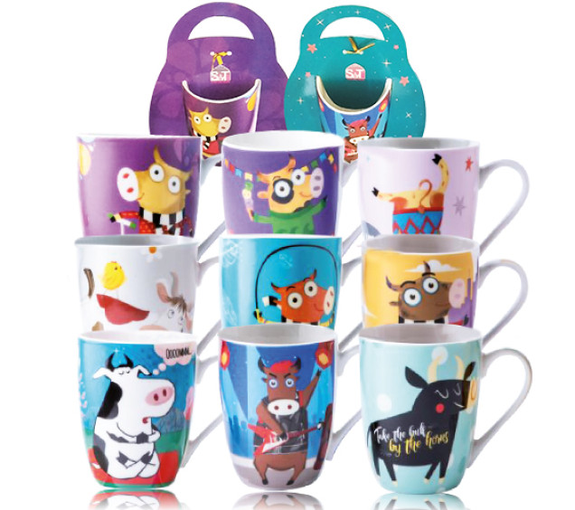 2091-13 Чашка Happy bull 350мл - фото