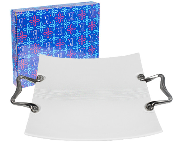 21-1960 Блюдо з ручками 24,5*24,5*3см - фото