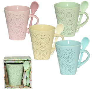 2167-12 Чашка з ложкою Зефір 360мл - фото