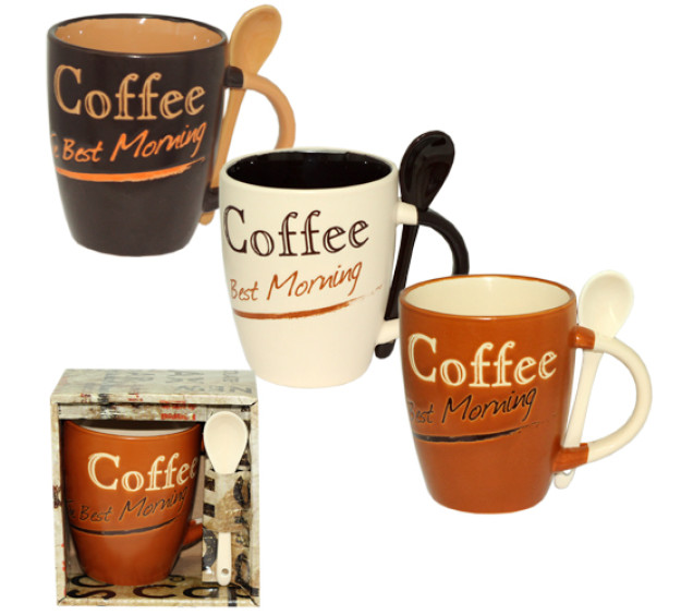 2167-13 Чашка з ложкою 360мл Кращий ранок - фото