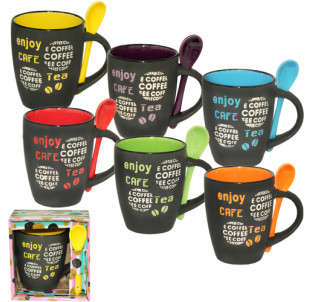 2167-14 Чашка з ложкою Extra 360мл - фото