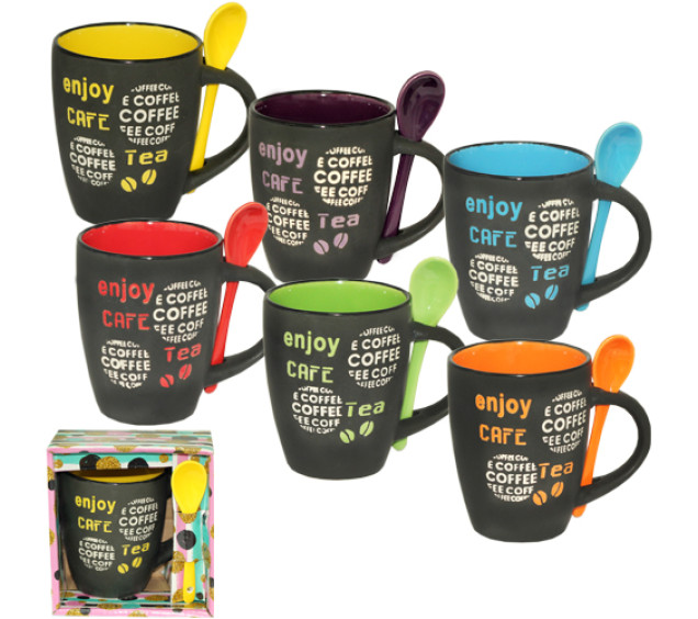 2167-14 Чашка з ложкою Extra 360мл - фото