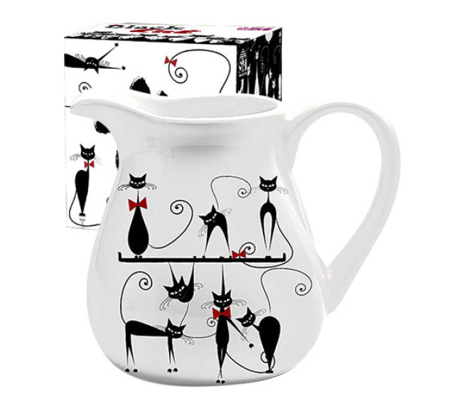 2234-12 Глечик "Чорна кішка" (об-м-1л, h-14см) - фото