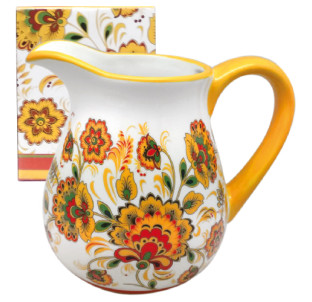 2234-16 Глечик "Квітковий розпис" (об-м-1л, h-14см) - фото