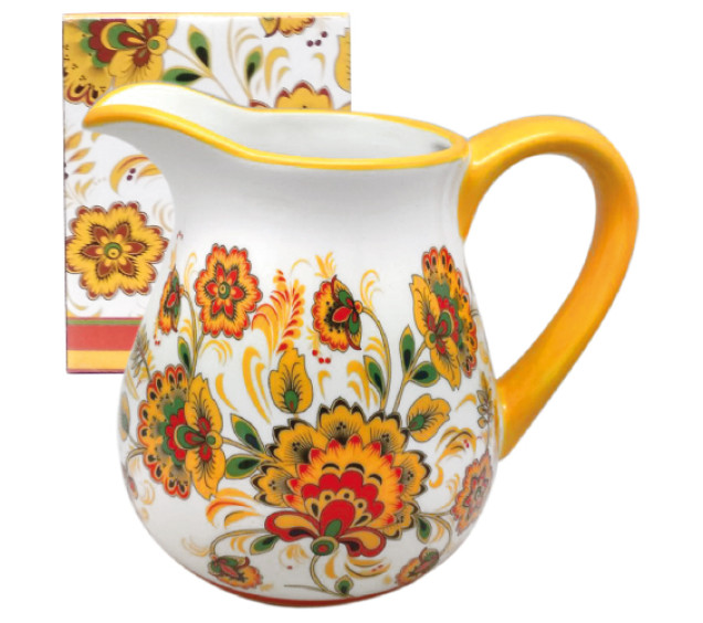 2234-16 Глечик "Квітковий розпис" (об-м-1л, h-14см) - фото