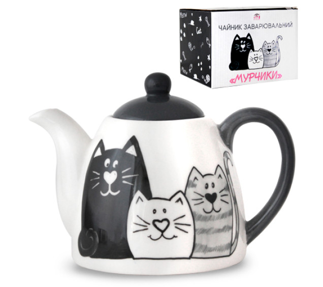 2235-19 Чайник заварювальний "Мурчики" h-11,5см, 850мл - фото