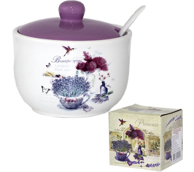 2242-6 Цукорниця з ложкою 450мл "Прованс" (d-11см, h-7,5см) - фото