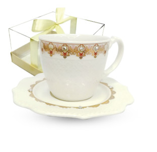 2320-5 Чашка з блюдцем Анжеліка (чашка 220мл, блюдце 14,5см) - фото