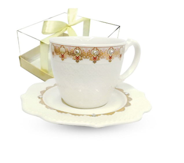 2320-5 Чашка з блюдцем Анжеліка (чашка 220мл, блюдце 14,5см) - фото