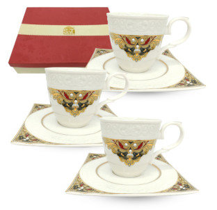 2323-2 Набір кавовий 12пр. Амелі (чашка-80мл, блюдце-12см) - фото