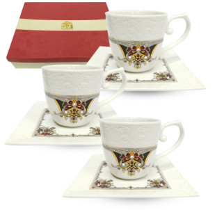 2323-3 Набір кавовий 12пр. Лаура (чашка-85мл, блюдце-12см) - фото