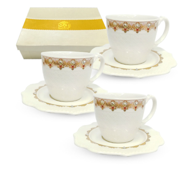 2323-5 Набір кавовий 12пр. Анжеліка (чашка-80мл, блюдце-12см) - фото