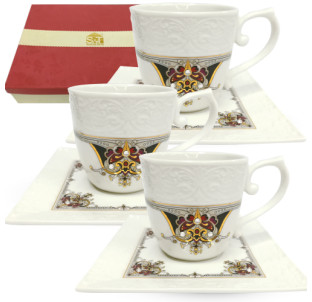 2325-3 Набір чайний 12пр. Лаура (чашка-220мл, блюдце-14см) - фото
