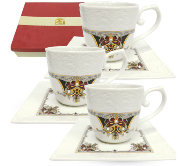 2325-3 Набір чайний 12пр. Лаура (чашка-220мл, блюдце-14см) - фото