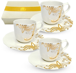 2325-4 Набір чайний 12пр. Жаклін (чашка-220мл, блюдце-15,5см) - фото